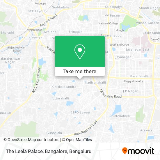 The Leela Palace, Bangalore map