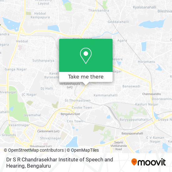 Dr S R Chandrasekhar Institute of Speech and Hearing map