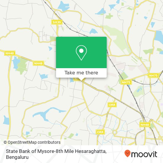 State Bank of Mysore-8th Mile Hesaraghatta map