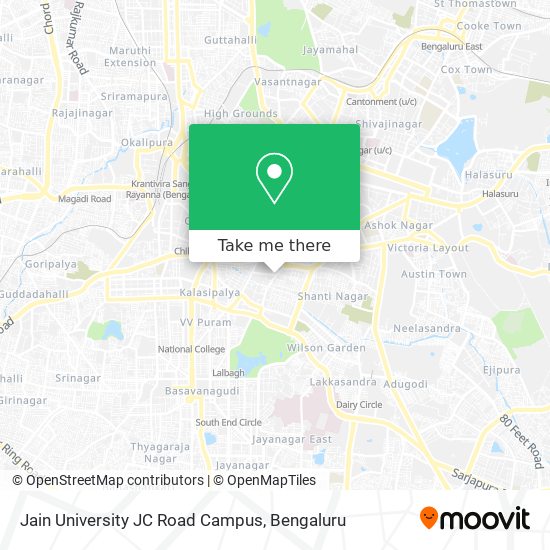 Jain University JC Road Campus map