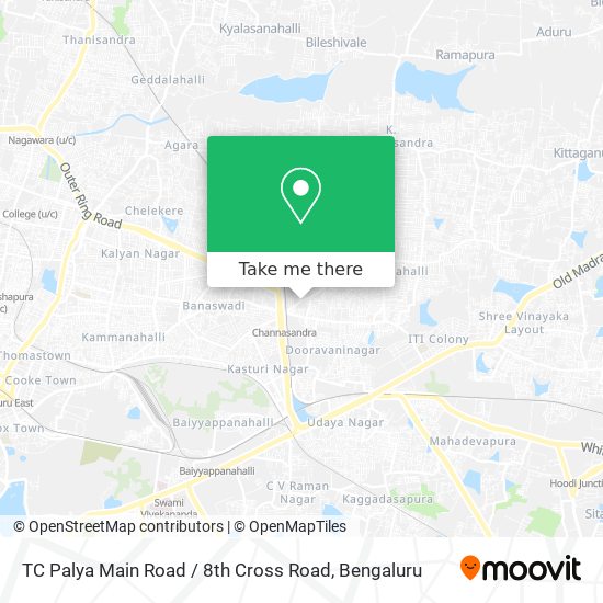 TC Palya Main Road / 8th Cross Road map