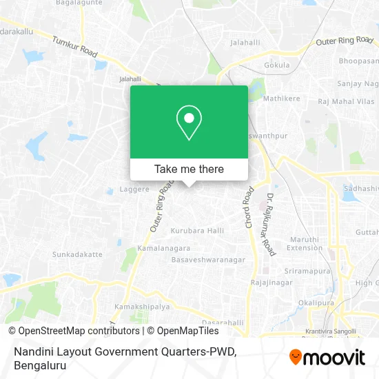 Nandini Layout Government Quarters-PWD map
