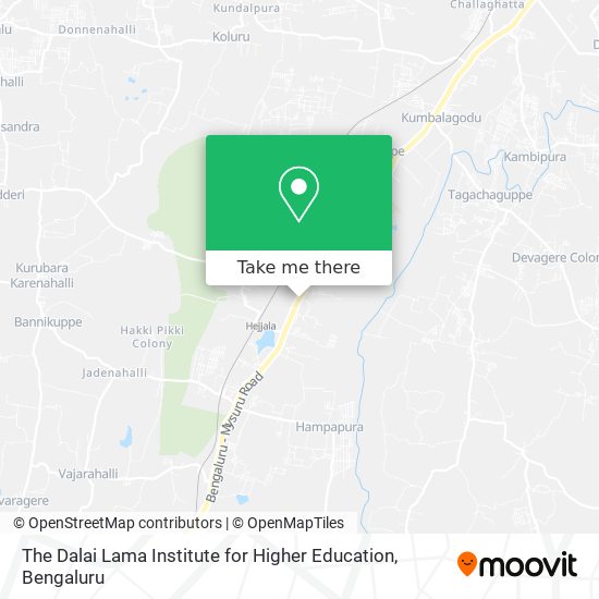 The Dalai Lama Institute for Higher Education map
