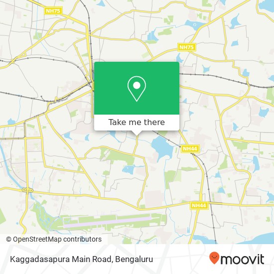 Kaggadasapura Main Road map
