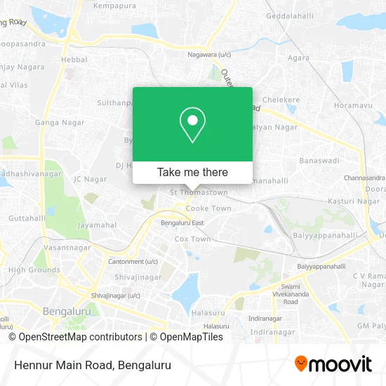 Hennur Main Road map