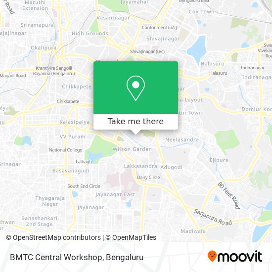 BMTC Central Workshop map