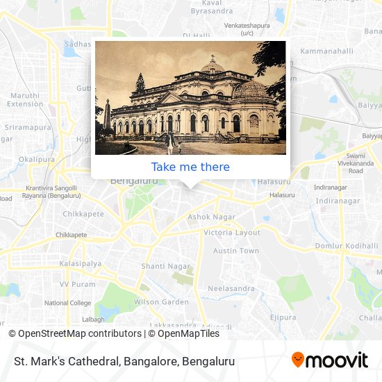 St. Mark's Cathedral, Bangalore map