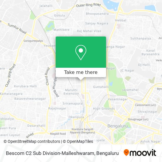 Bescom C2 Sub Division-Malleshwaram map