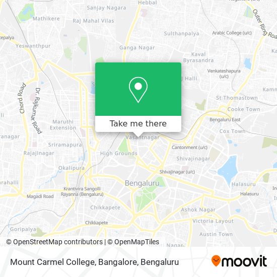Mount Carmel College, Bangalore map
