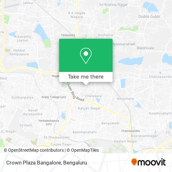 Crown Plaza Bangalore map