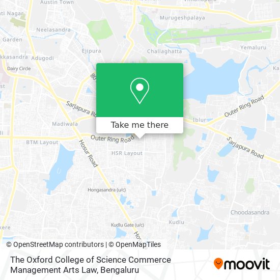 The Oxford College of Science Commerce Management Arts Law map