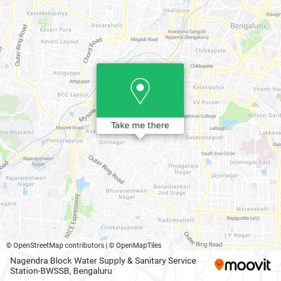 Nagendra Block Water Supply & Sanitary Service Station-BWSSB map