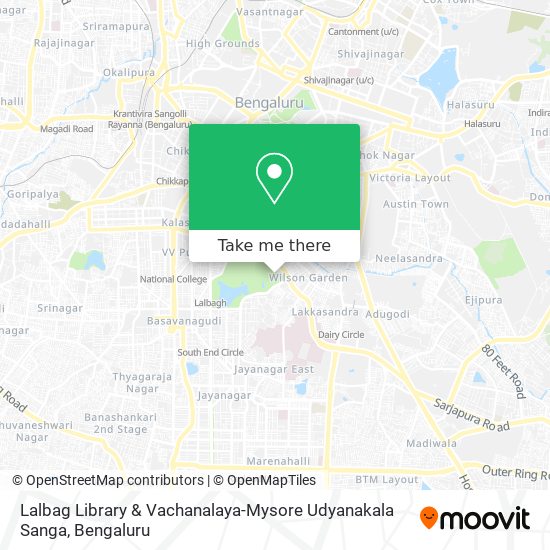 Lalbag Library & Vachanalaya-Mysore Udyanakala Sanga map