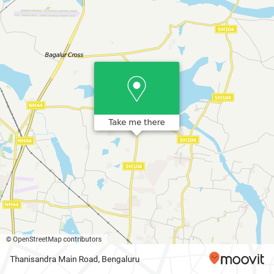 Thanisandra Main Road map