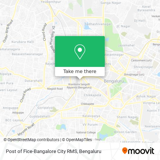 Post of Fice-Bangalore City RMS map
