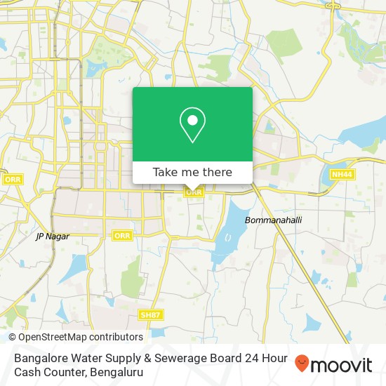 Bangalore Water Supply & Sewerage Board 24 Hour Cash Counter map