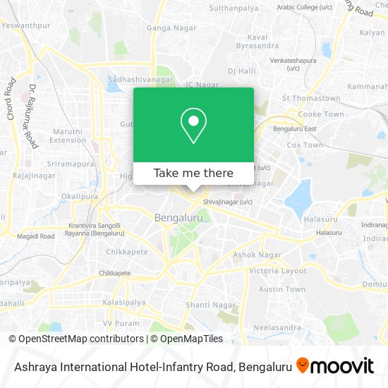 Ashraya International Hotel-Infantry Road map