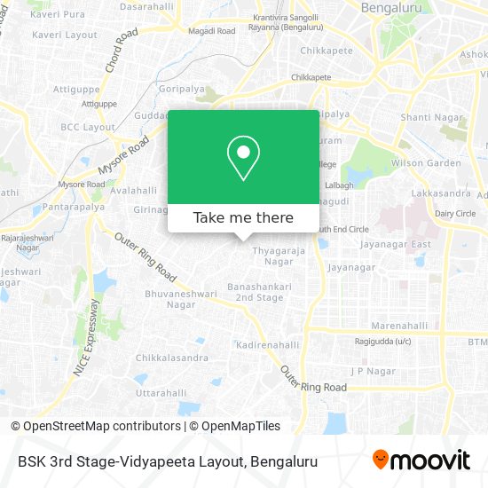BSK 3rd Stage-Vidyapeeta Layout map