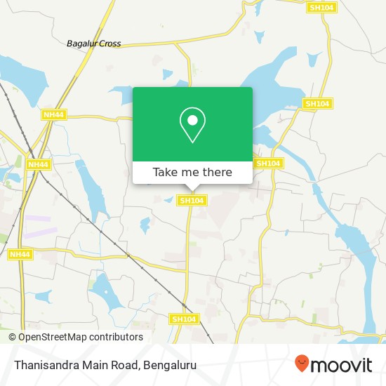 Thanisandra Main Road map