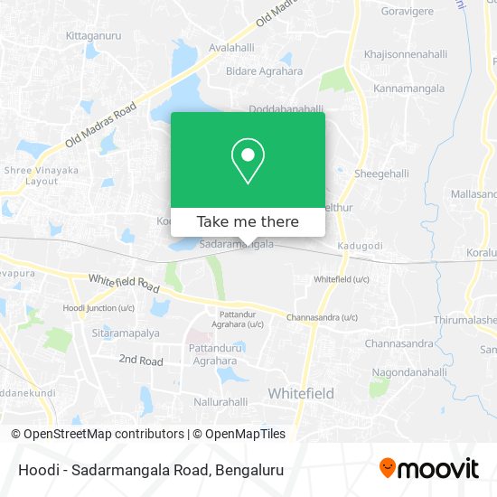 Hoodi - Sadarmangala Road map