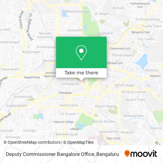 Deputy Commissioner Bangalore Office map