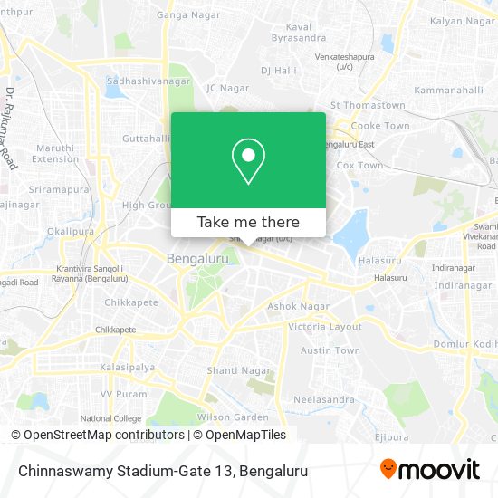 Chinnaswamy Stadium-Gate 13 map