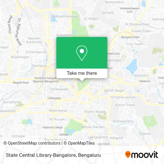 State Central Library-Bangalore map