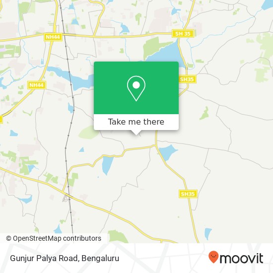 Gunjur Palya Road map