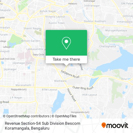 Revenue Section-S4 Sub Division Bescom Koramangala map