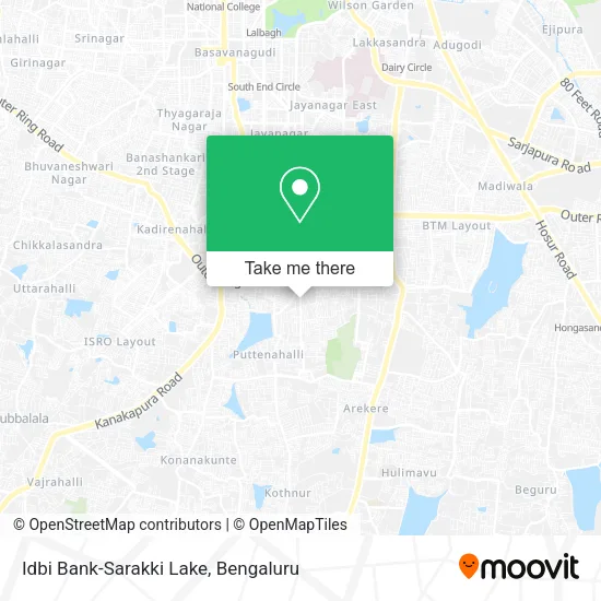 Idbi Bank-Sarakki Lake map