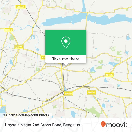 Hoysala Nagar 2nd Cross Road map