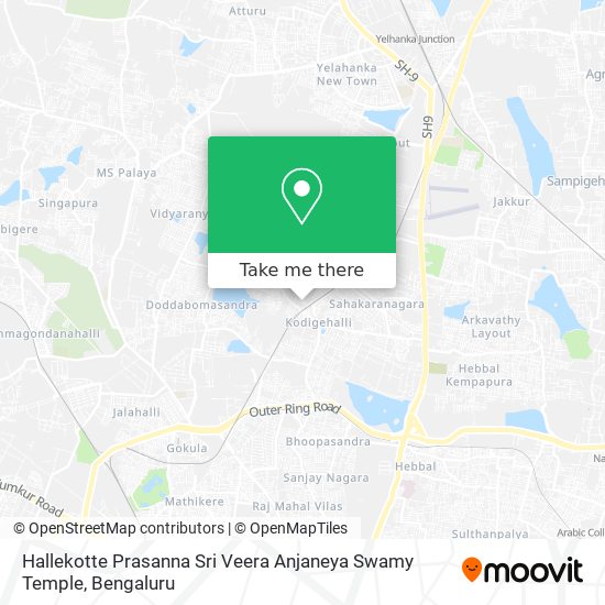Hallekotte Prasanna Sri Veera Anjaneya Swamy Temple map