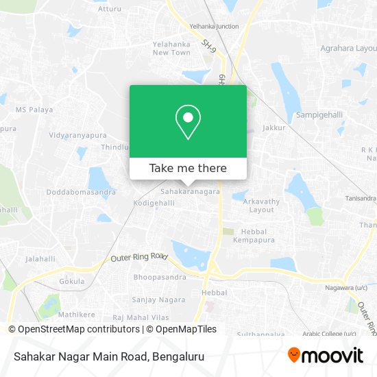 Sahakar Nagar Main Road map