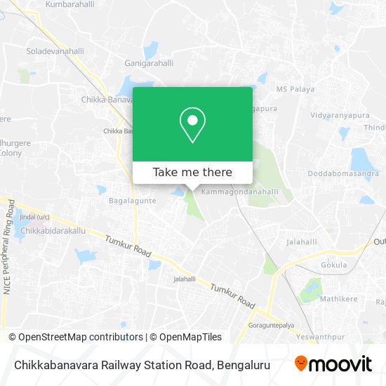 Chikkabanavara Railway Station Road map