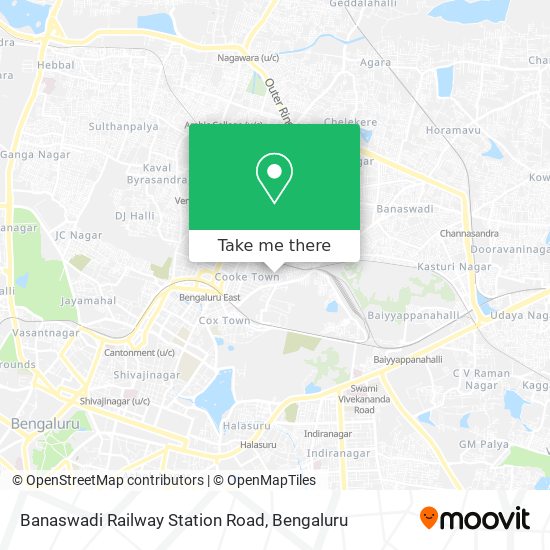 Banaswadi Railway Station Road map
