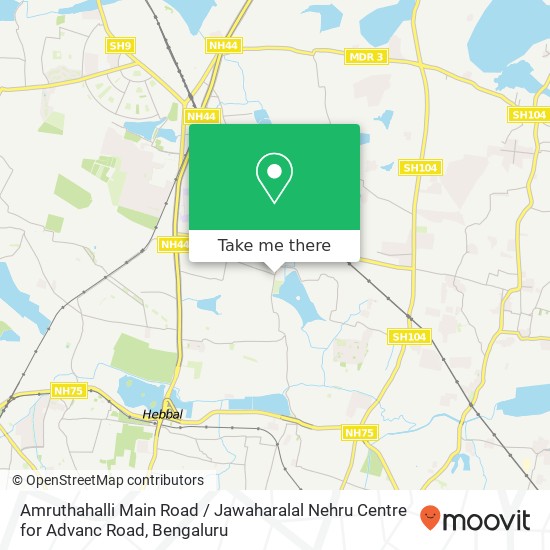 Amruthahalli Main Road / Jawaharalal Nehru Centre for Advanc Road map