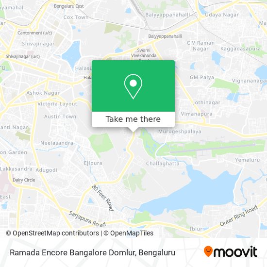 Ramada Encore Bangalore Domlur map
