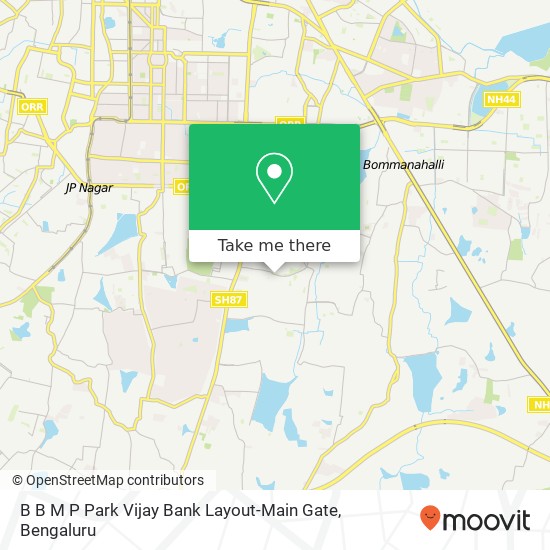 B B M P Park Vijay Bank Layout-Main Gate map