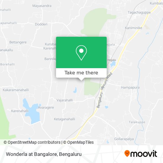 Wonderla at Bangalore map
