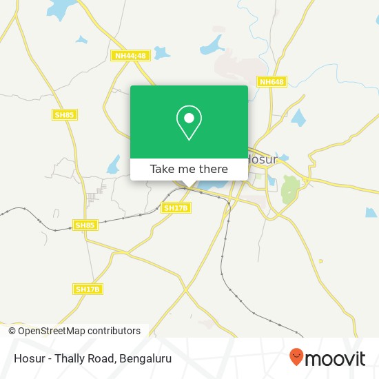 Hosur - Thally Road map