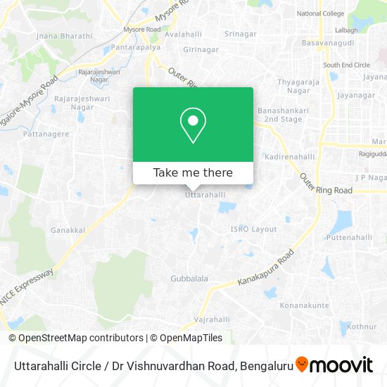Uttarahalli Circle / Dr Vishnuvardhan Road map