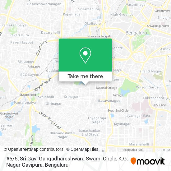 #5 / 5, Sri Gavi Gangadhareshwara Swami Circle, K.G. Nagar Gavipura map
