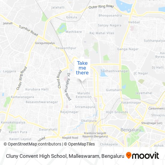 Cluny Convent High School, Malleswaram map