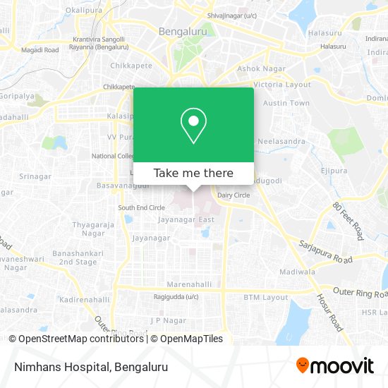 Nimhans Hospital map