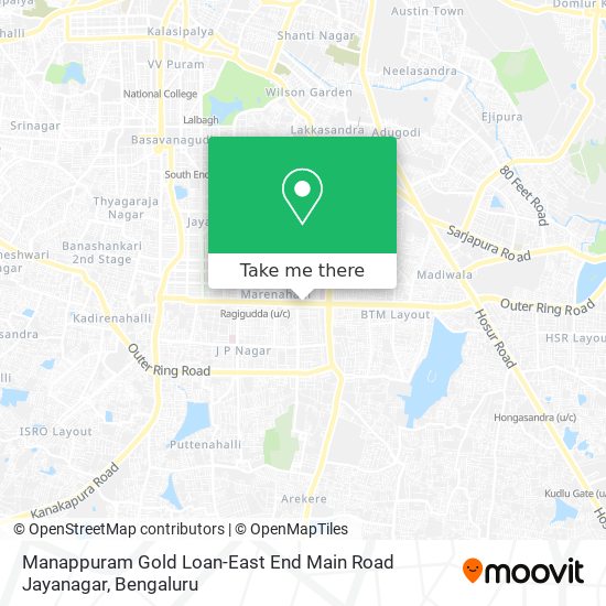 Manappuram Gold Loan-East End Main Road Jayanagar map