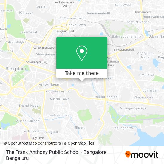The Frank Anthony Public School - Bangalore map
