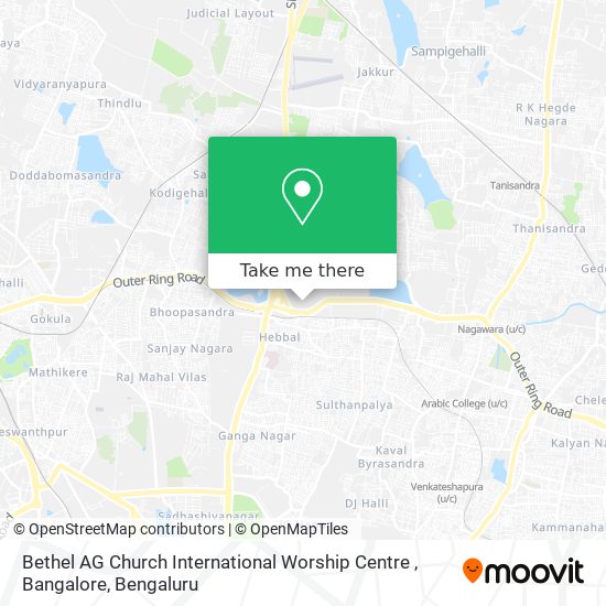 Bethel AG Church International Worship Centre , Bangalore map