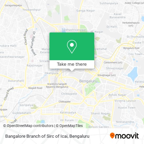 Bangalore Branch of Sirc of Icai map
