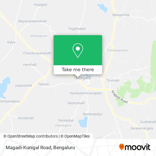 Magadi-Kunigal Road map