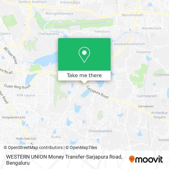 WESTERN UNION Money Transfer-Sarjapura Road map
